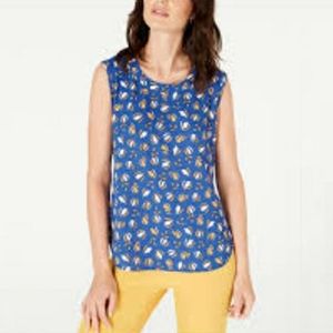 ANNE KLEIN Printed Sleeveless Blouse